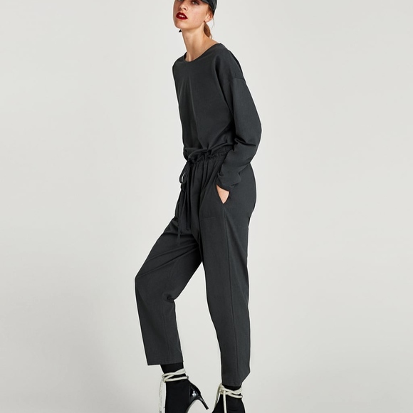 charcoal gray jumpsuit